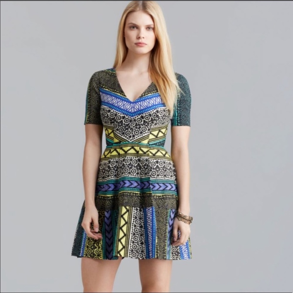 NWT Plenty by Tracy Reese Directional Frock in Peruvian Stripe, Size 6
